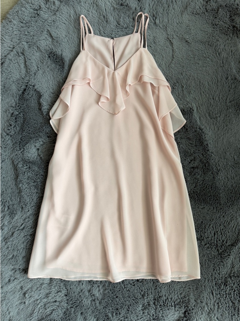 BCBGeneration Blush Pink Ruffle Slip Dress